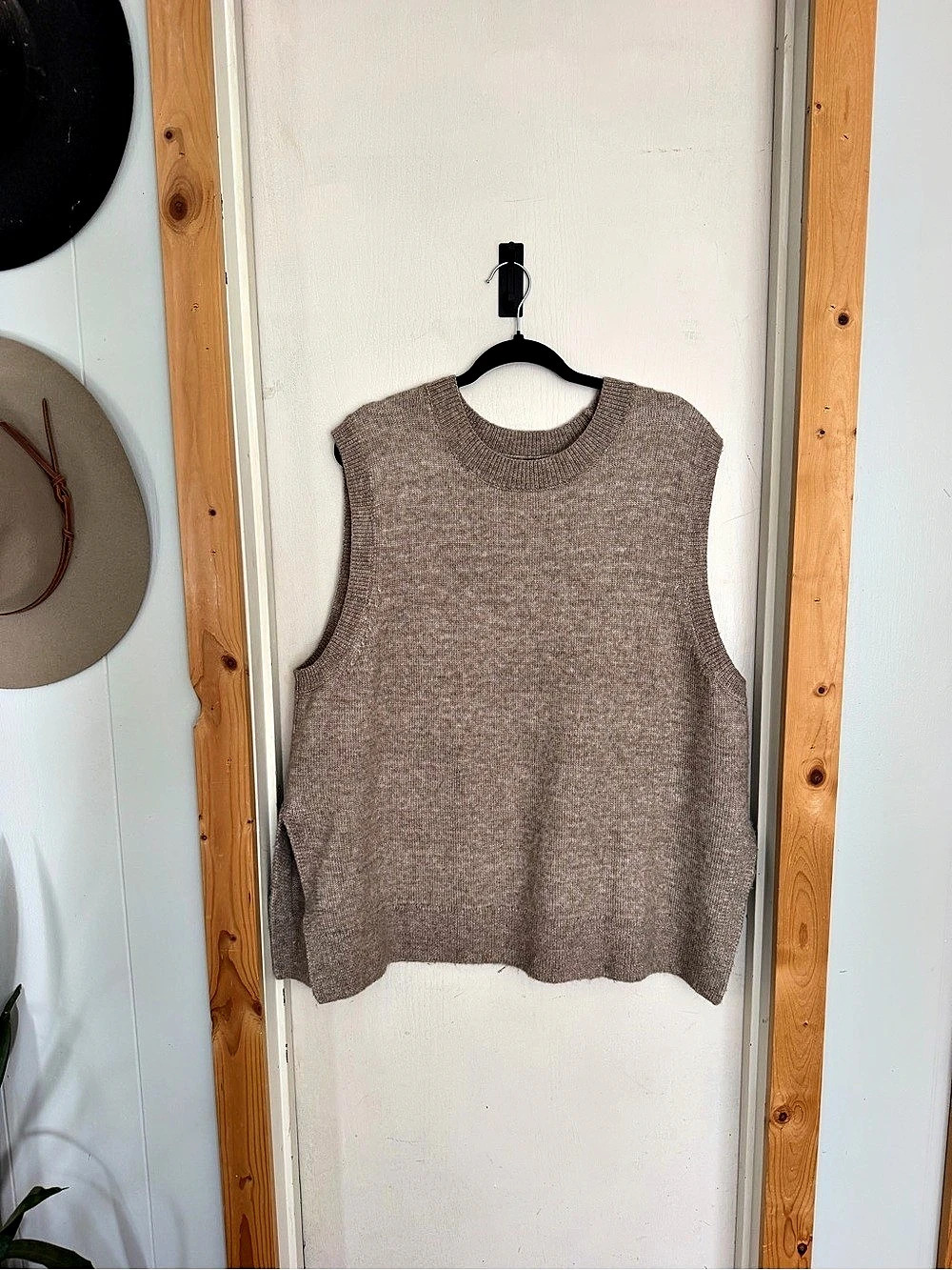 H&M Rib-Knit Sweater Vest Wool Cashmere Brown